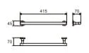 Bản vẽ kỹ thuật Thanh treo khăn đơn Roca Vectra Z816340001