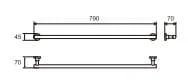 Bản vẽ kỹ thuật Thanh treo khăn đơn Roca Vectra Z816341001