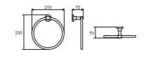 Bản vẽ kỹ thuật Vòng treo khăn Roca Vectra Z816344001