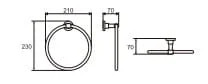Bản vẽ kỹ thuật Vòng treo khăn Roca Vectra Z816344001