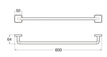 Thanh treo khăn đơn Roca Victoria A816776001 (60cm)
