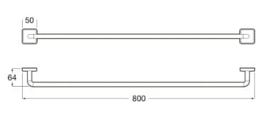 Bản vẽ kỹ thuật Thanh treo khăn đơn Roca Victoria A816777001(50cm)