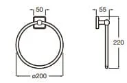 Bản vẽ kỹ thuật Vòng treo khăn Roca Victoria A816779001