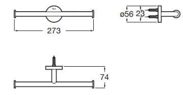 Bản vẽ kỹ thuật Lô giấy vệ sinh đôi tròn Hotels Roca A817583C00