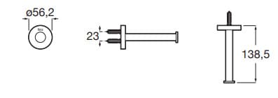 Bản vẽ kỹ thuật Lô giấy vệ sinh tròn Hotels Roca A817584C00
