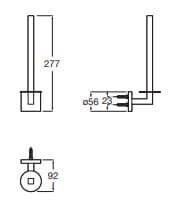 Bản vẽ kỹ thuật Lô giấy vệ sinh vuông Hotels Roca A817614C00