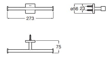 Bản vẽ kỹ thuật Lô giấy vệ sinh đôi vuông Hotels Roca A817616C40