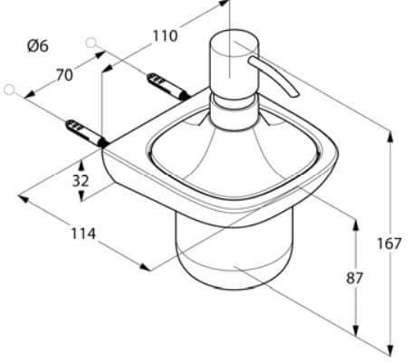 Bản vẽ bình dung dịch xà phòng Kludi 5397605