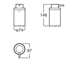 Bản vẽ kỹ thuật Binh đựng xà phòng Roca Hotels A817589C00