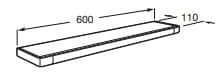 Bản vẽ kỹ thuật Kệ kính dưới gương Roca Tempo A817027001