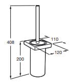 Bản vẽ kỹ thuật Chổi cọ bồn cầu Roca Tempo A817036001