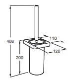 Bản vẽ kỹ thuật Chổi cọ bồn cầu Roca Tempo A817036NM0