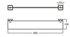 Bản vẽ kỹ thuật Kệ kính dưới gương Roca Victoria A816781001 (60cm)