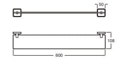 Bản vẽ kỹ thuật Kệ kính dưới gương Roca Victoria A816781001 (60cm)