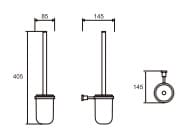 Bản vẽ kỹ thuật Chổi cọ bồn cầu Roca Classic Z816574001
