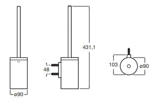 Chổi cọ bồn cầu kiểu gắn tường Roca Tempo A817587C40