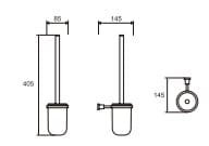 Bản vẽ kỹ thuật Chổi cọ bồn cầu Roca Vectra Z816348001