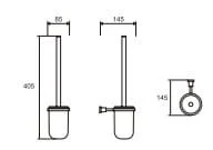 Bản vẽ kỹ thuật Chổi cọ bồn cầu Roca Vectra Z816348001