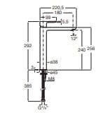 Bản vẽ kỹ thuật Vòi Chậu Rửa Mặt Nóng Lạnh Thân Cao Roca A5A3C09C0N