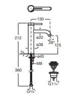 Vòi Chậu Rửa Mặt Nóng Lạnh Roca Ona A5A3C9ERG0