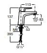 Bản vẽ kỹ thuật Vòi Chậu Rửa Mặt Nóng Lạnh Roca Vela A5A321EC0N