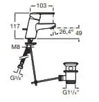 Vòi Chậu Rửa Mặt Nóng Lạnh Roca Victoria Z5A3025C0N