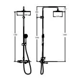 Bản vẽ kỹ thuật  Bộ sen tắm cây Nhiệt độ Roca Even-T A5A9A11C0N