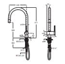 Bản vẽ kỹ thuật Vòi rửa bát nóng lạnh dây rút Roca Ona A5A811FNBN