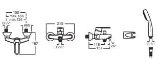 Bản vẽ kỹ thuật Sen Tắm Nóng Lạnh Roca Victoria Z5A0125C0N
