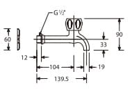 Bản vẽ kỹ thuật Vòi nước lạnh gắn tường Roca Z526176110
