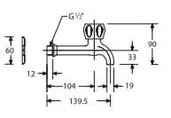 Bản vẽ kỹ thuật Vòi nước lạnh gắn tường Roca Z526176110