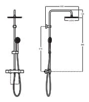 Bản vẽ kỹ thuật  Bộ sen tắm cây Nhiệt độ Roca Even A5A9A2ERG2