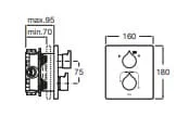 Bản vẽ kỹ thuật Bộ trộn sen tắm âm tường Roca Insignia A5A0C3AC00 A525869403  