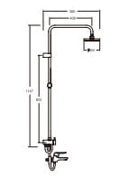 Bản vẽ kỹ thuật  Bộ sen tắm cây Roca Logica Z5A2727C0N
