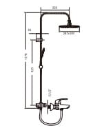 Bản vẽ kỹ thuật  Bộ sen tắm cây Roca Monodin - N Z5A2707C0N