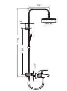 Bản vẽ kỹ thuật  Bộ sen tắm cây Roca Monodin - N Z5A2707C0N