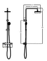 Bản vẽ kỹ thuật  Bộ sen tắm cây Nhiệt độ Roca Victoria A5A9F18NBN