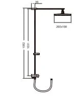 Bản vẽ kỹ thuật Bộ cần sen phun mưa Roca Z5B9928C0N