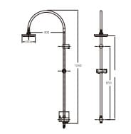 Bản vẽ kỹ thuật  Bộ cần sen phun mưa Roca Z5B9940C0N