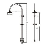 Bản vẽ kỹ thuật  Bộ cần sen phun mưa Roca Z5B9940C0N