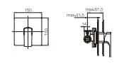 Bản vẽ kỹ thuật Bộ trộn sen tắm âm tường Roca Escuadra Z5A2220C0N