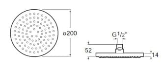 Bản vẽ kỹ thuật Bát sen phun mưa Rainsense Roca A5B2150C00