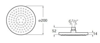 Bản vẽ kỹ thuật Bát sen phun mưa Rainsense Roca A5B2150C00