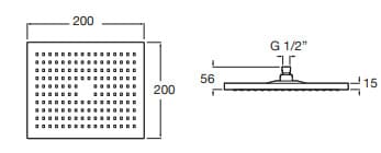 Bản vẽ kỹ thuật Bát sen phun mưa Rainsense Roca A5B2350C00