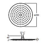 Bản vẽ kỹ thuật Bát sen phun mưa Rainsense Roca A5B2451C0N