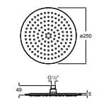 Bản vẽ kỹ thuật Bát sen phun mưa Rainsense Roca A5B2451C0N
