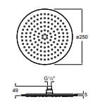 Bản vẽ kỹ thuật Bát sen phun mưa Rainsense Roca A5B2550C00