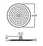 Bản vẽ kỹ thuật Bát sen phun mưa Rainsense Roca A5B2550C00