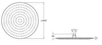 Bản vẽ kỹ thuật Bát sen phun mưa Rainsense Roca A5B2650C00