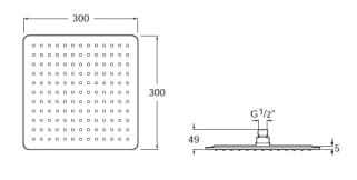 Bản vẽ kỹ thuật Bát sen phun mưa Raindream Roca A5B2750C00